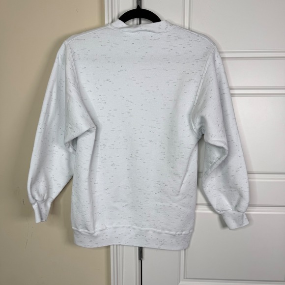 Vintage Nevada Wolf Sweatshirt Mens Small White 90s Nature Graphic Oneita 1990 - Picture 3 of 8